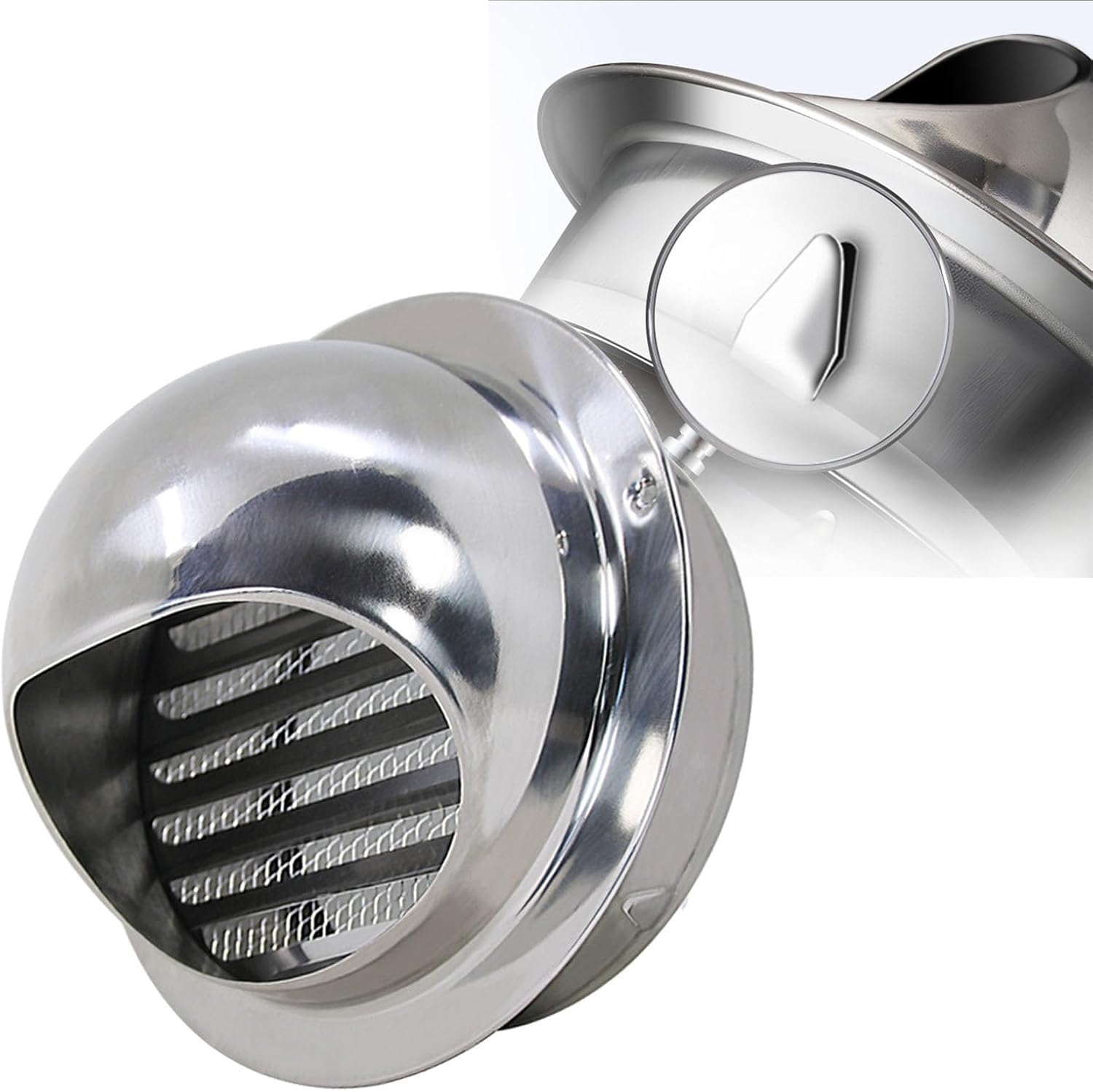 2-11.8 Inch Air Vent 304 Stainless Steel Wall Vent Outlet Round Soffit Vents Exhaust Covers Wall Mount