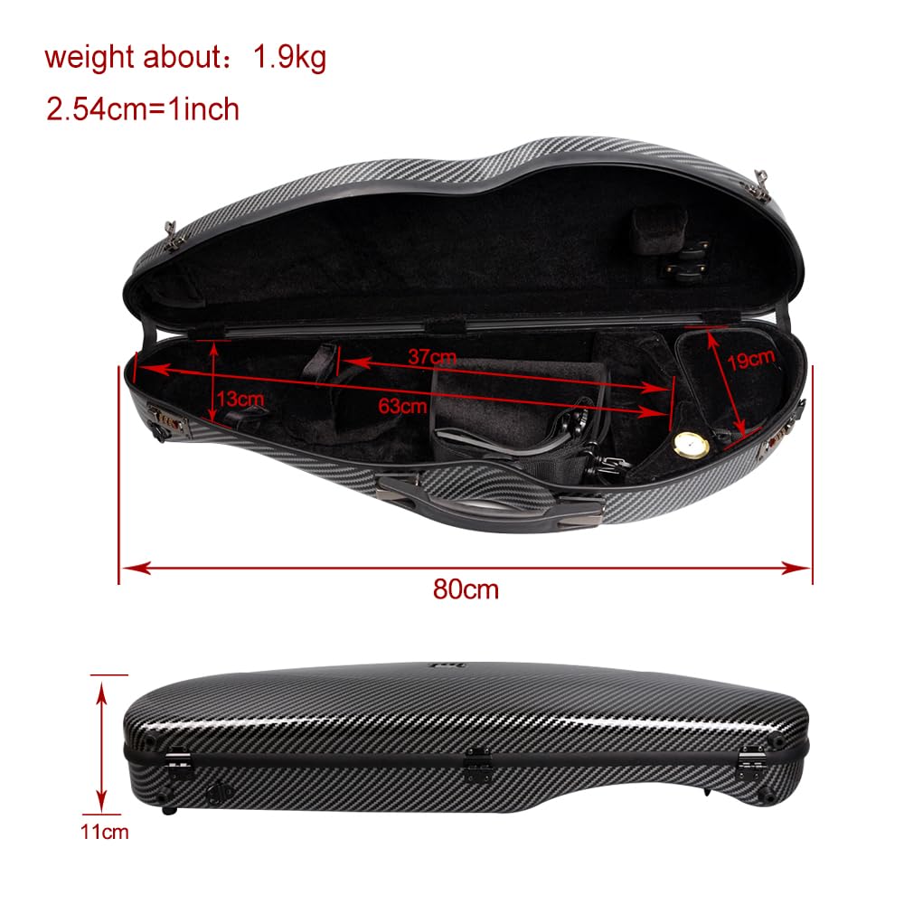 Étui Violon 4/4 Fibre Carbone Rigide Blanc Avec Poignée Et Sangles - Protection Premium