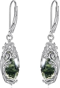 POPLYKE Orecchini Pendenti A Goccia In Argento Sterling 925 Con Pietra Lunare (Opale Blu) - Donna, Eleganti, Regalo