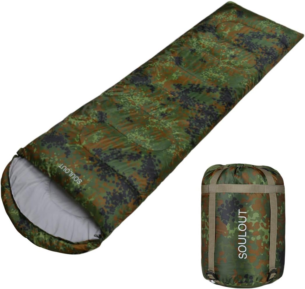 Envelope Sleeping Bag - 4 Seasons Warm Cold Weather Lightweight, Portable, Waterproof with Compression Sack for Adults & Kids - Indoor & Outdoor Activities: Traveling, Camping, Backpacking, Hiking