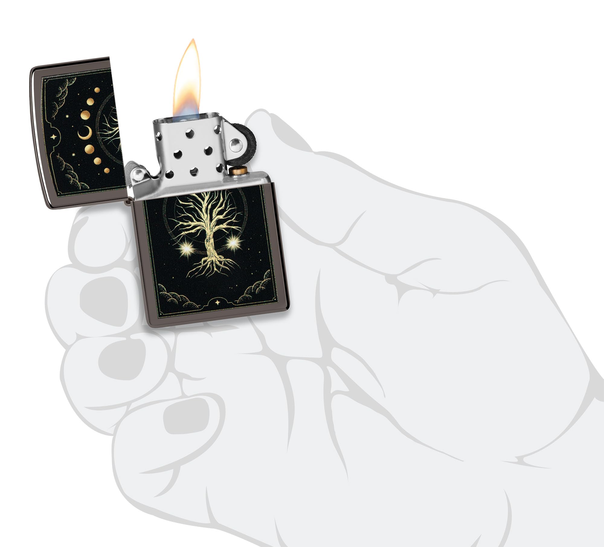 Zippo Mystic Nature Design Black Ice Pocket Lighter product thumbnail 7