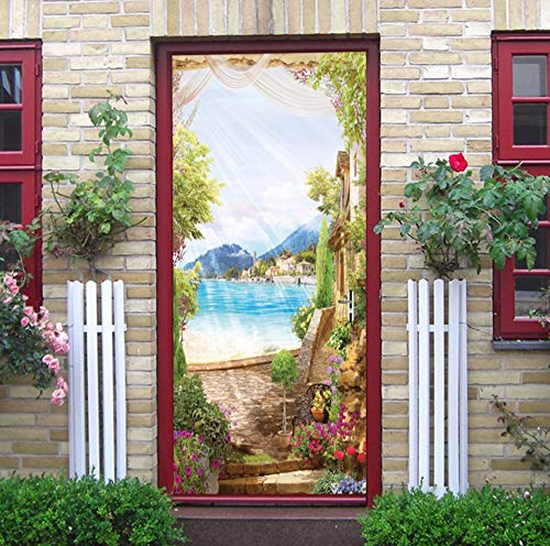 3D Sunny View Pegatinas Para La Sala De Estar Dormitorio Scape Pvc Auto-Adhesivo Wallpaper Home Decor Diy Mural A Prueba De Agua 85X200Cm