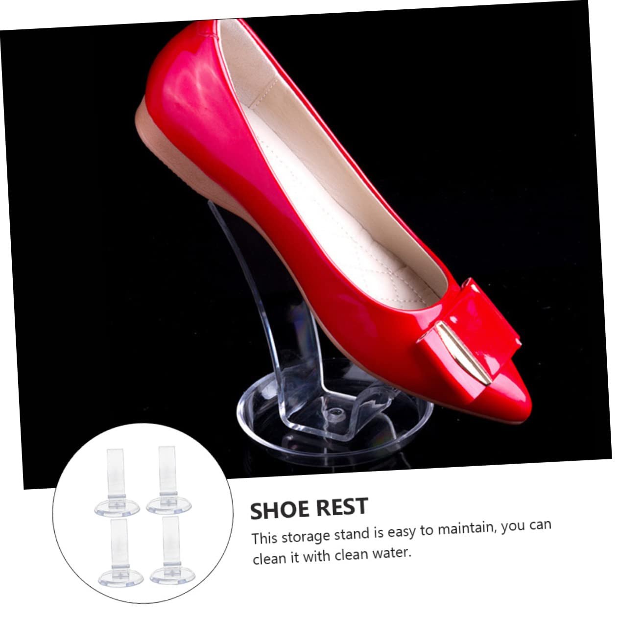 Cabilock Shoe Display Stands 4 Pack Pvc Risers Display Shoe Rack for High Heels Holding Rest