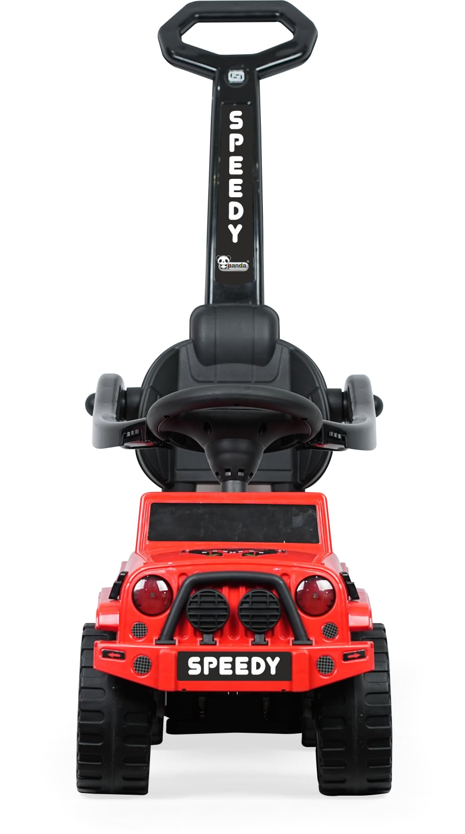 Joyride Speedy Plus 4x4 Large Size Ride on Jeep with LED Headlight | Music |Seat Storage| Safety guardrail |Parental Handle | Big Wheels for Kids 1 to 4 Years (RED)