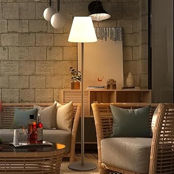 BLURISM Floor Lamp Outdoor & Indoor Outdoor Floor Lamp with Light Sensor Dimmable Outdoor Lamp Warm White RGB USB Rechargeable Waterproof Lamp for Patio Ideal Decor for Home Hotel Dining Table