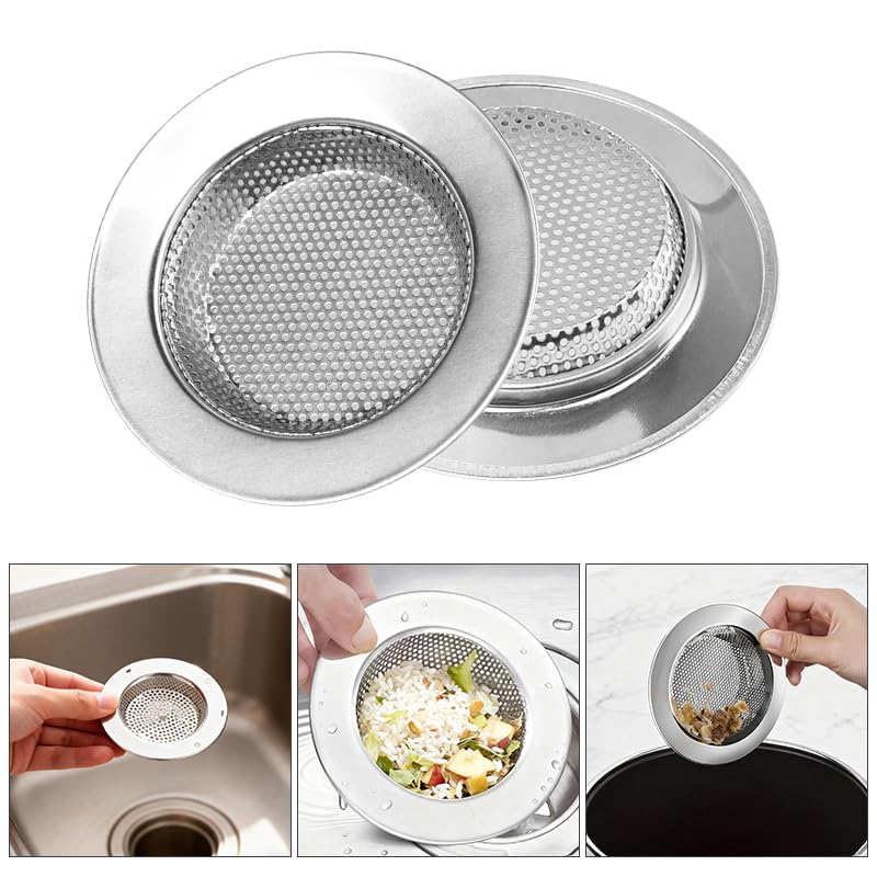 Colador para fregadero de cocina doble capa acero 4.5" miniatura 6