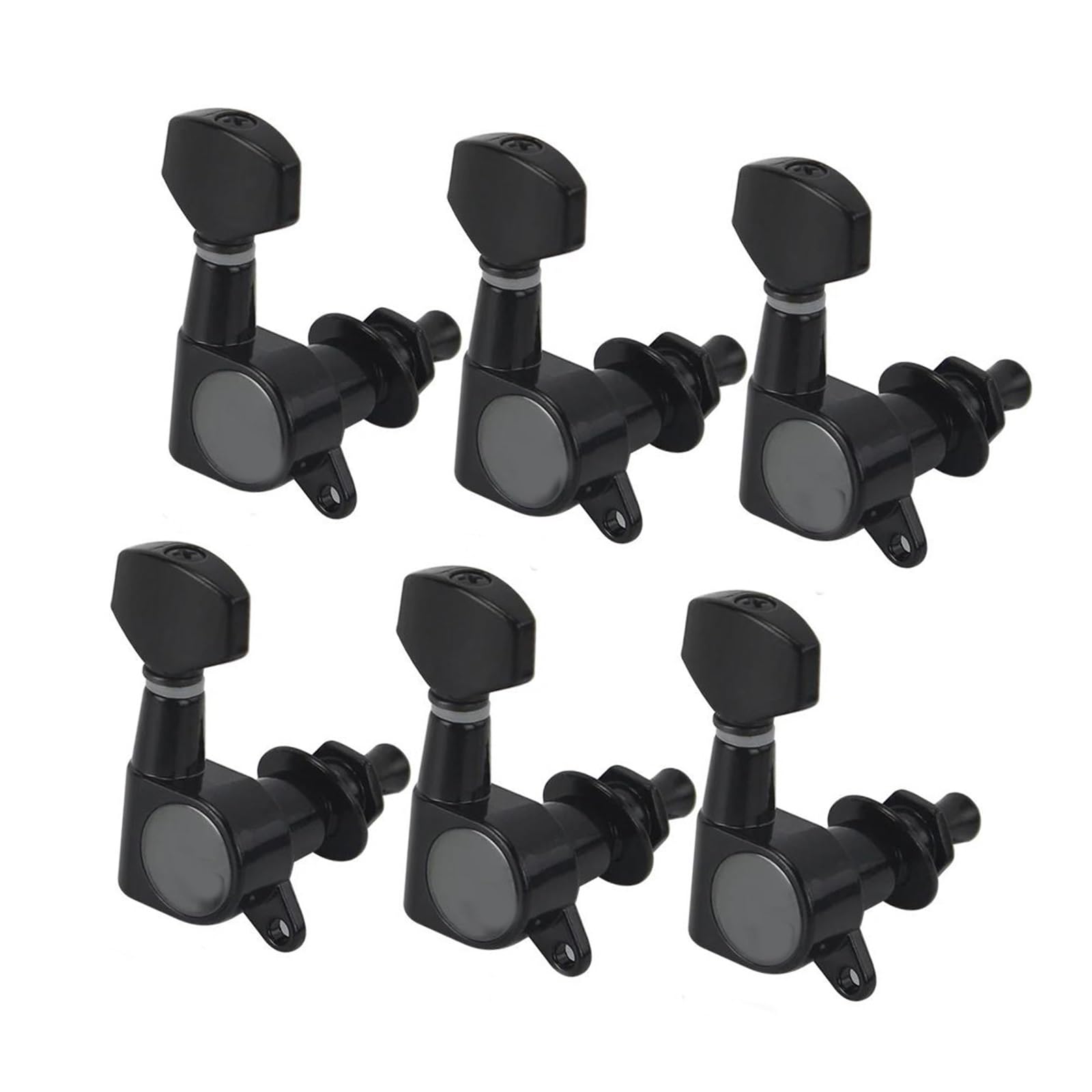 Stimmwirbel Für E-Gitarre (6er-Set) Schwarz/Chrom Gitarrenwirbel(6R Black)