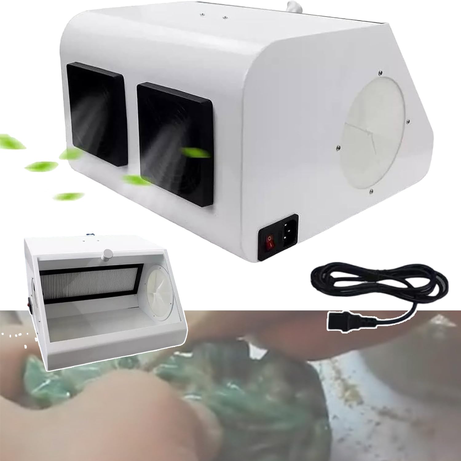 Dentalpolier- Und -Schleifbox, 12 Integrierte LED-Lichtquellensätze Und 2 Perkolatoren, Geeignet Zum Gravieren, Schneiden, Polieren, Schleifen Usw.
