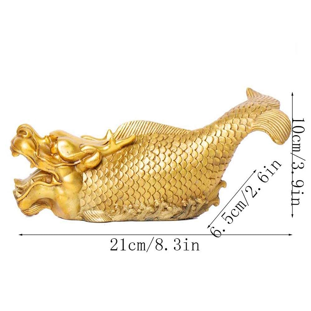 Escultura Decorativa Moderna, Estatuas De Dragón Y Pez Zodiacal De Latón Puro, Figura Decorativa China Feng Shui para El Hogar Y La Oficina, Escultura De Riqueza Y Buena Suerte, Una Escultur