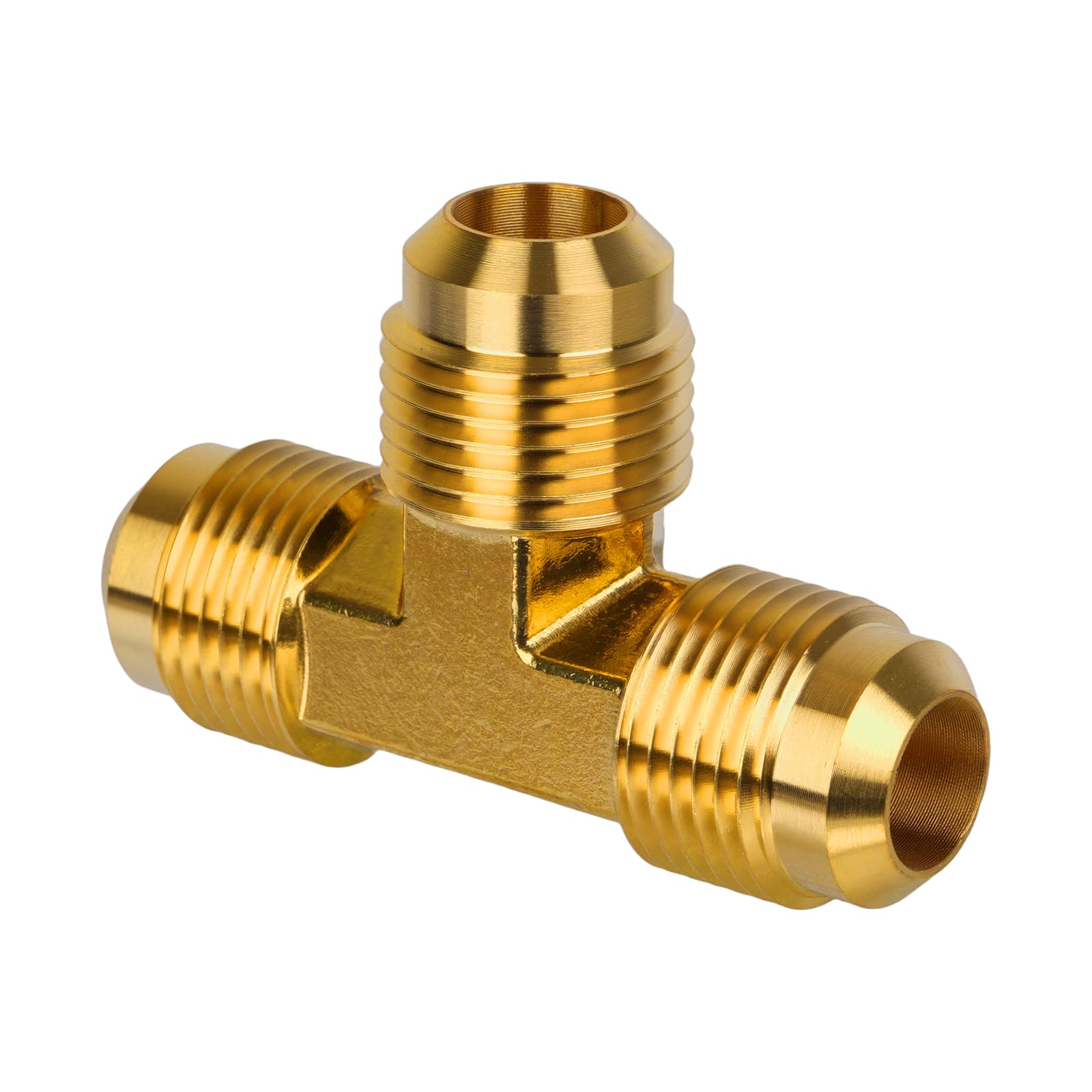 3/8" x 3/8" x 3/8" Male Flare Tee, Brass Tube Fitting, Propane, LP and Natural Gas, Oil Copper Tube Fitting