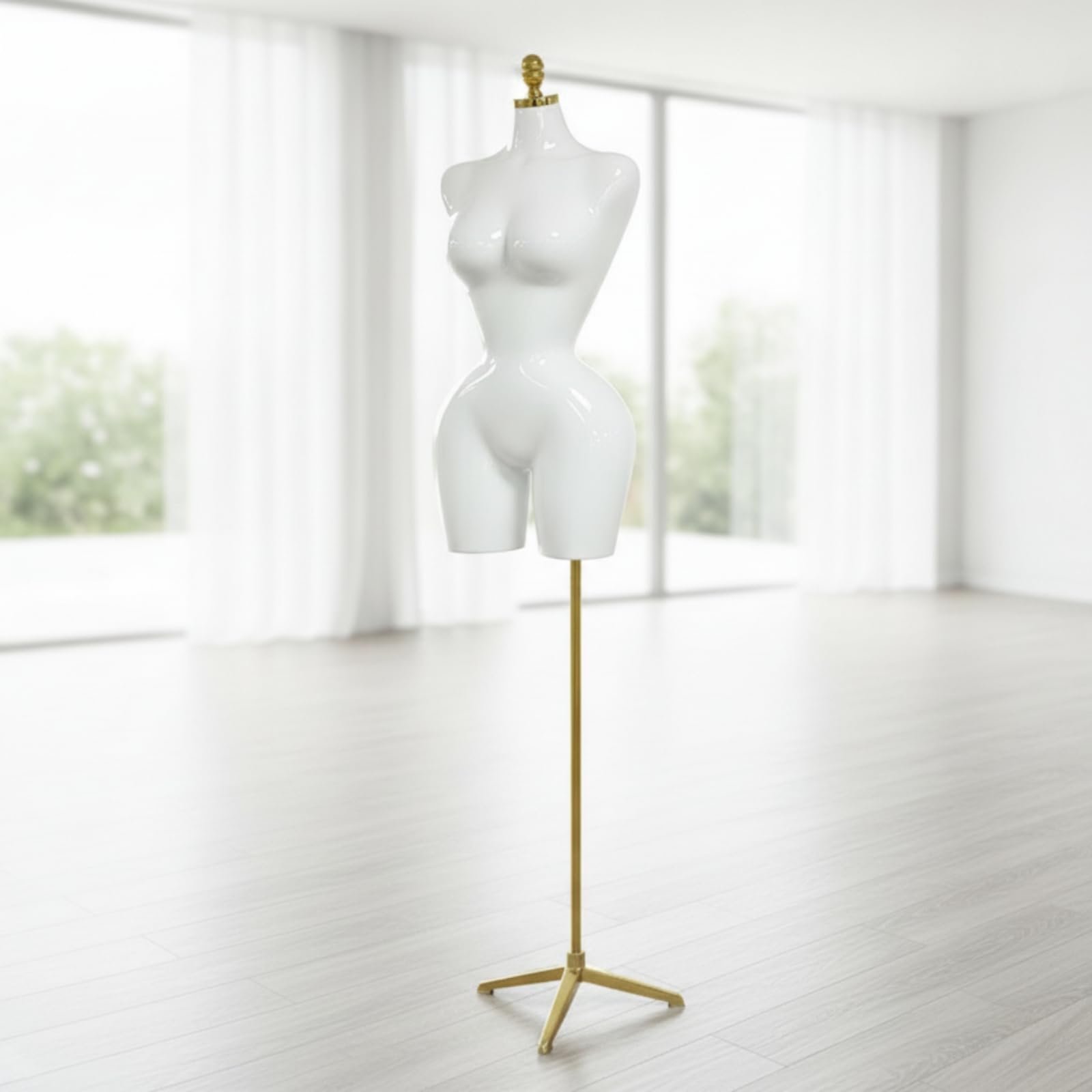 Frauen Schaufensterpuppe Torso Damen Büste Schneiderpuppe Figurine Modepuppe mit Fein Polierter Oberfläche zur Hervorhebung von Details für , Cremeweiß Etwas Gelblicher