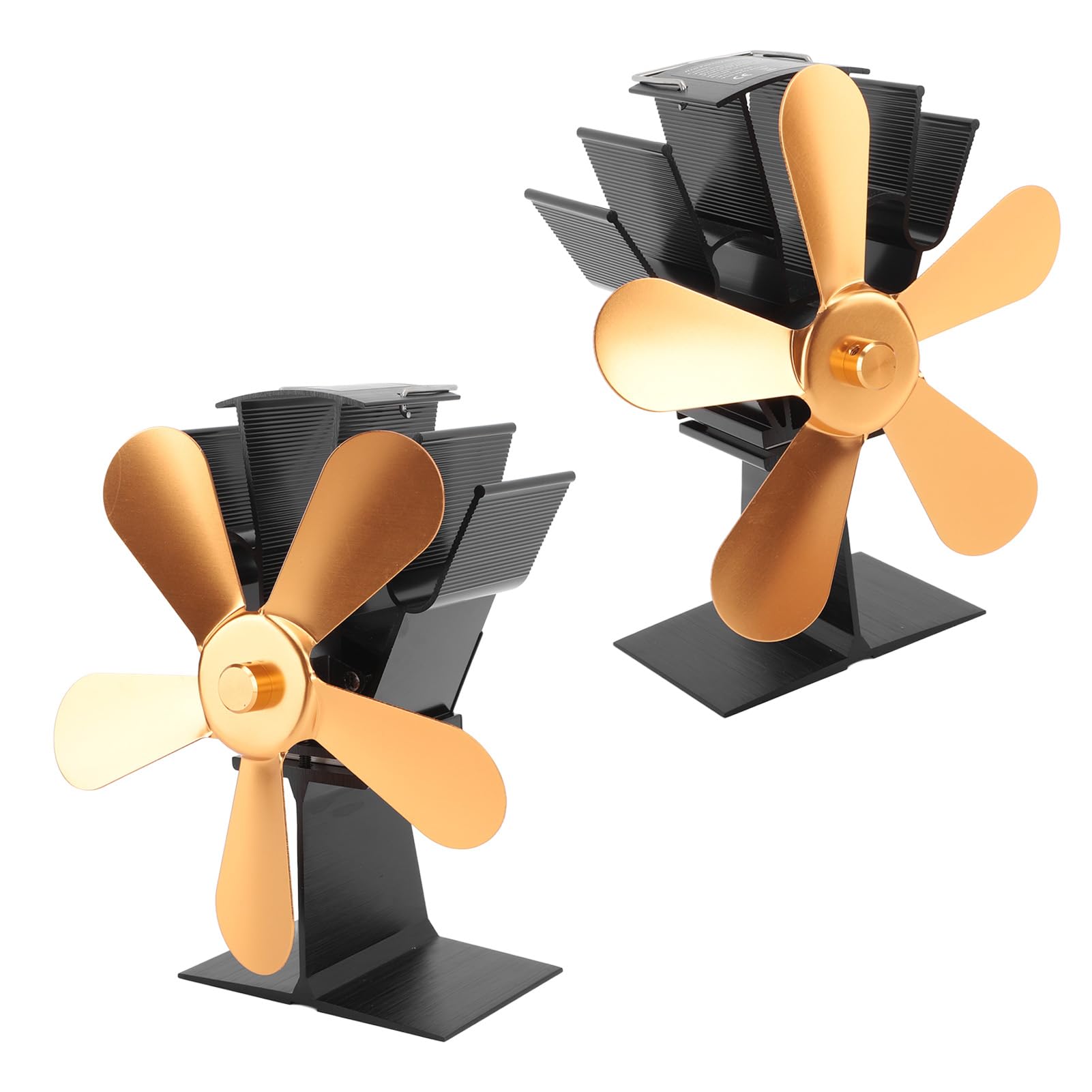 Ventola per Stufa Alimentata a Calore a 5 Pale Ventola per Stufa a Legna Efficiente per Uso Domestico Lega di Alluminio Ecologica 1 X di Calore (Oro)