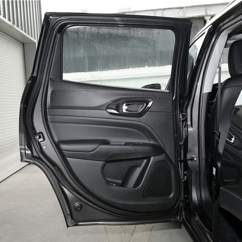 Maniglie Porta Interne Per Jeep Compass 2021-2022 LHD | Coperture In Acciaio Inox Nero | 4 Pezzi
