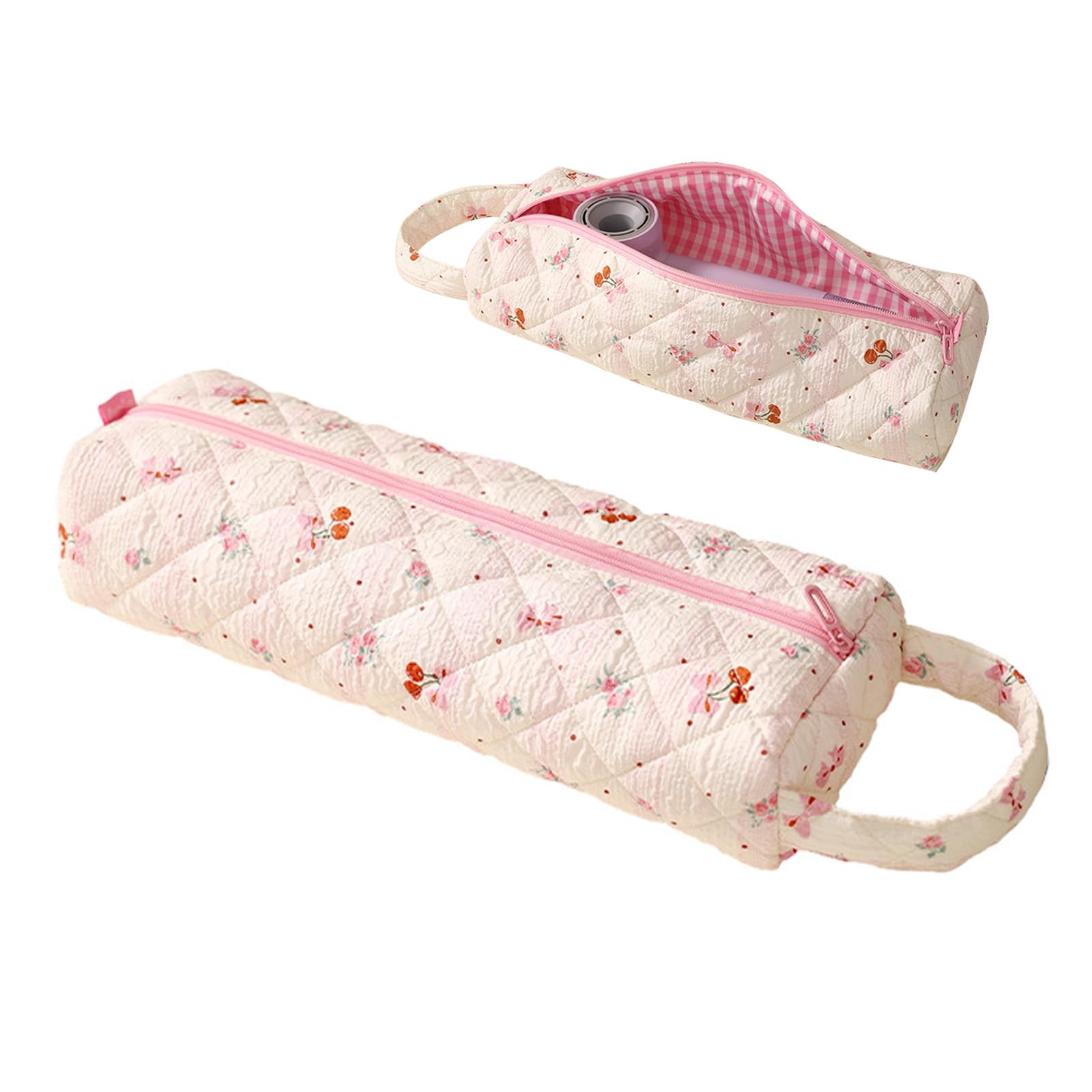 Rosa Claro Floral Bolsa De Almacenamiento De Viaje para Secador De Pelo, PortáTil Funda Plancha Pelo Y Rizador, Ligera Bolsas Viaje para Airwrap Styler Herramientas De PeluqueríA Organizador