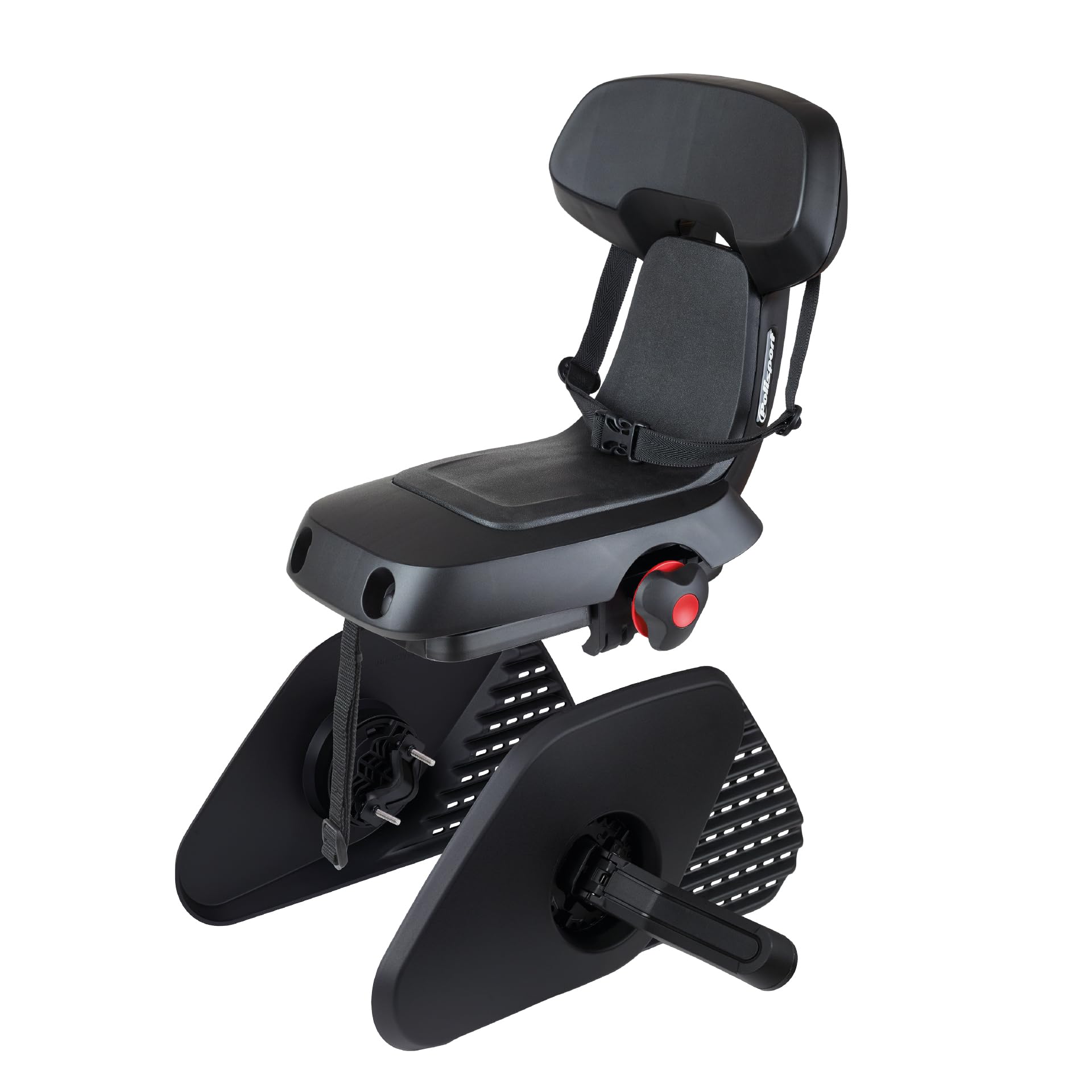 Polisport Guppy Junior AMZ All Black 8636100027 - Rear Bike Seat Kids, Kids Bike Seat, Age 6+, Height 1.10 m+, Max 35 Kg, Child Bike Seat, Foldable Footrests, Wheel Protector, For Luggage Rack, Black