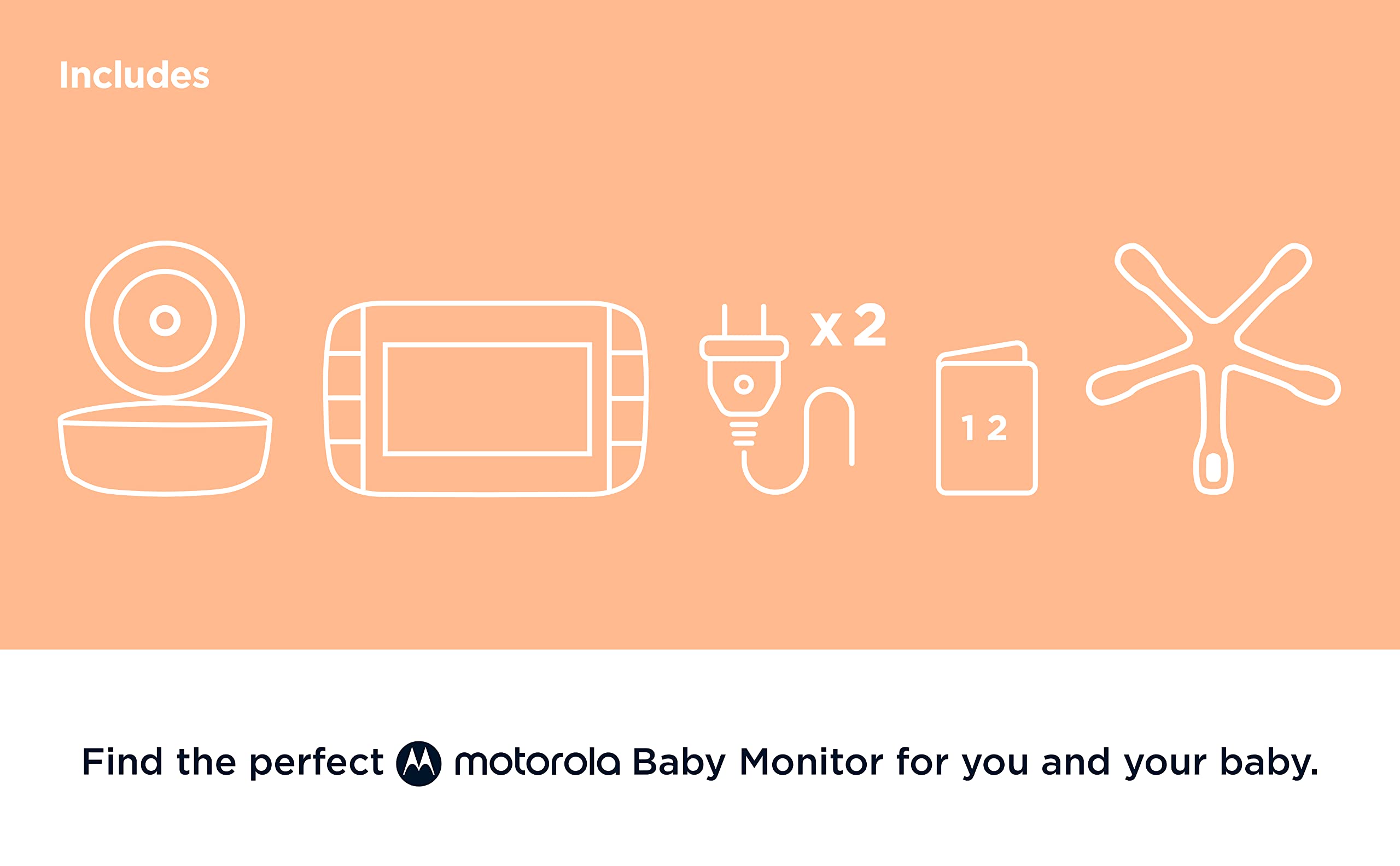 Motorola Nursery VM855 Connected WiFi elektroniczna niania – z aplikacją Motorola Nursery i 5-calową jednostką rodzicielską – widoczność w nocy, temperatura i dwukierunkowa rozmowa, kolor biały/złoty