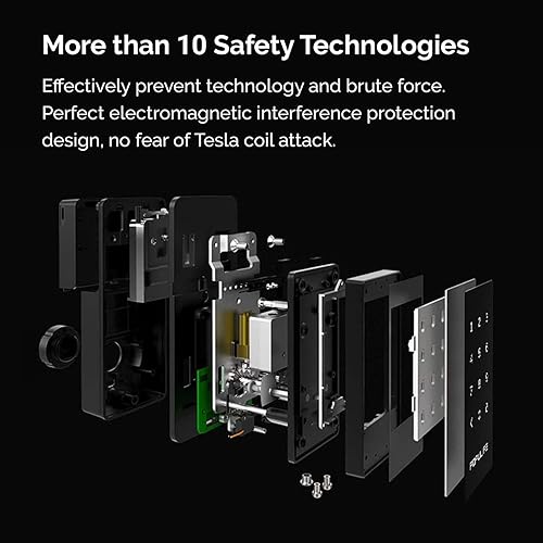 Miniatura 9 de Populife V5 Smart Keyless Entry Deadbolt IP 65 Waterproof Electronic Door Locks, Work with Bluetooth Keys, PIN Code, Remote Control with Gateway,