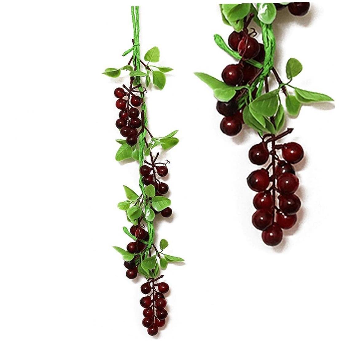 Danlai Purple Artificial Grape Garland Fake Fruit Hanging Decoration Lifelike Simulation Plant Vine For Home Party Decor Photo Props