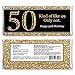 Big Dot of Happiness Adult 50th Birthday - Gold - Candy Bar Wrappers Birthday Party Favors - Set of 24