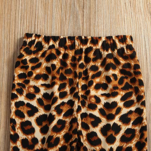 Toddler Girls Ruffle Leggings Leopard Print Plaid Bell Bottoms Flare Pants4