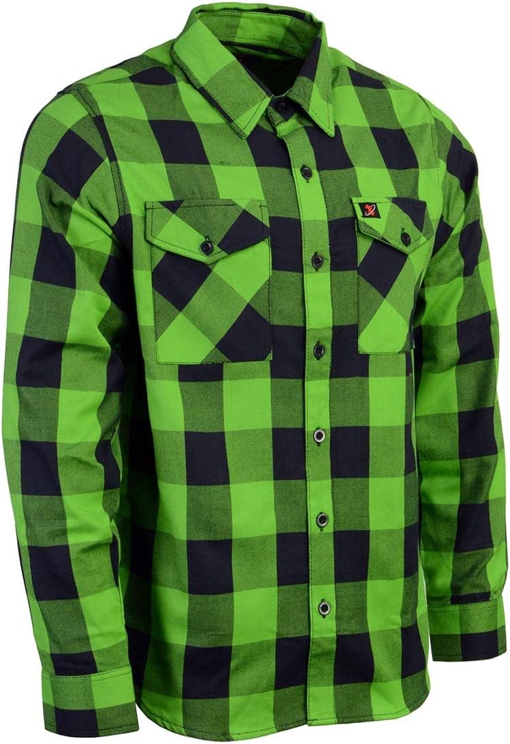 Milwaukee Leather Men’s Casual Cotton Flannel Plaid Long Sleeve Button Down Cotton Shirts