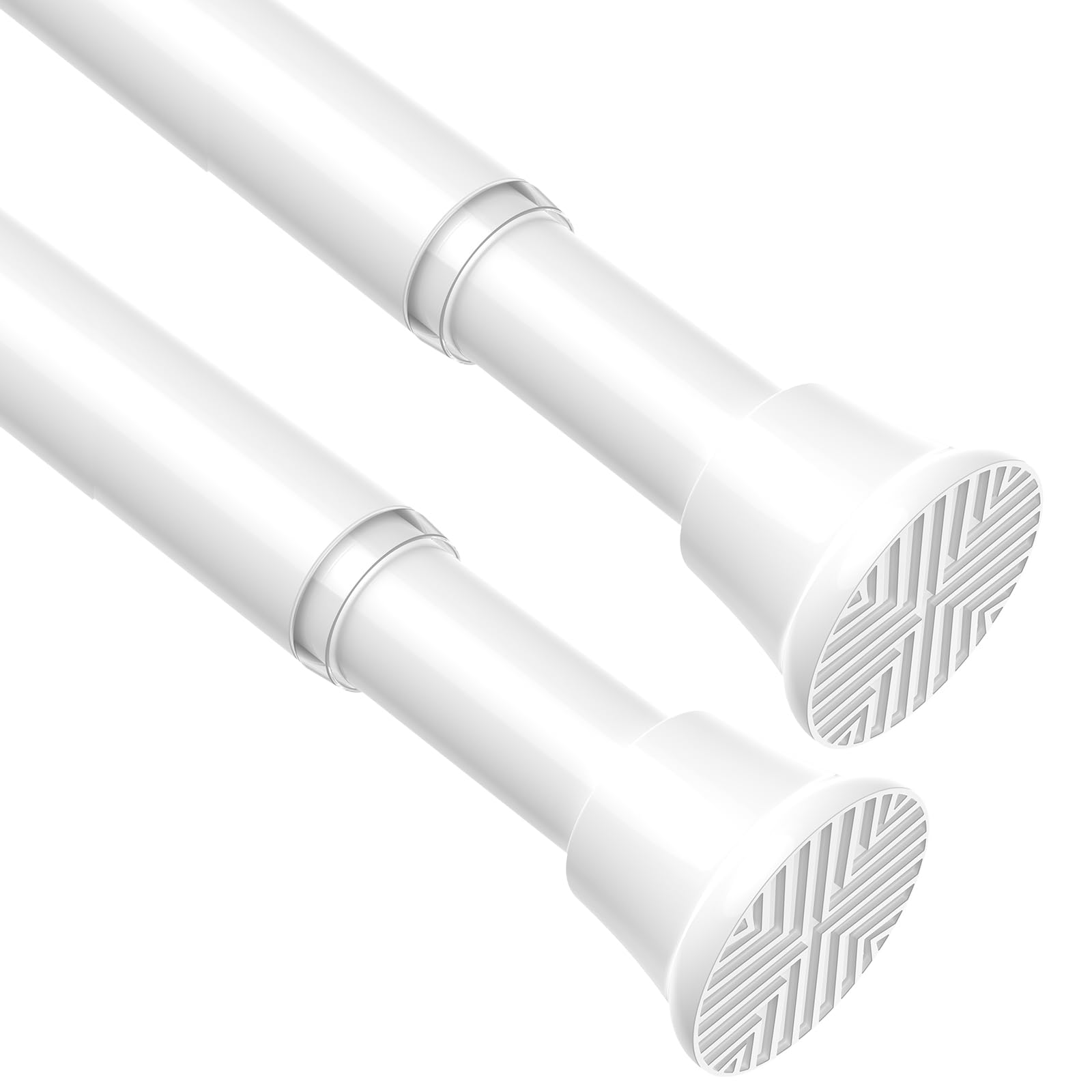 AIZESI Tringles de Rideau à Ressort 61 à 117 cm, 2 pièces, Tringle de Tension Blanche, Tringle de Rideau à Ressort sans Perçage, Tringle de Rideau à Ressort Extensible et Charge de Tension