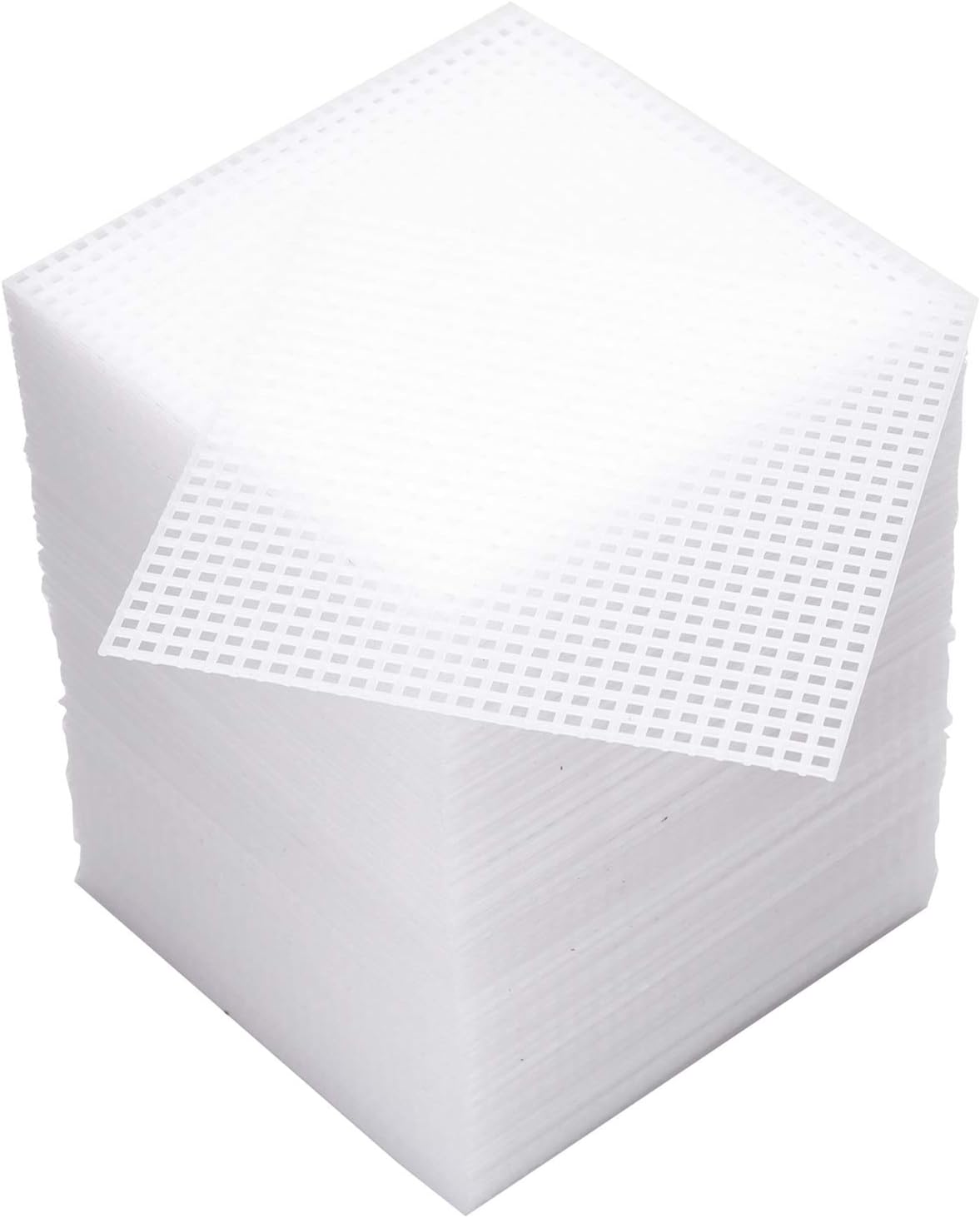 Tosnail 100 Pieces 4" x 4" Clear Plastic Canvas Mesh Sheets for Embroidery Crafting