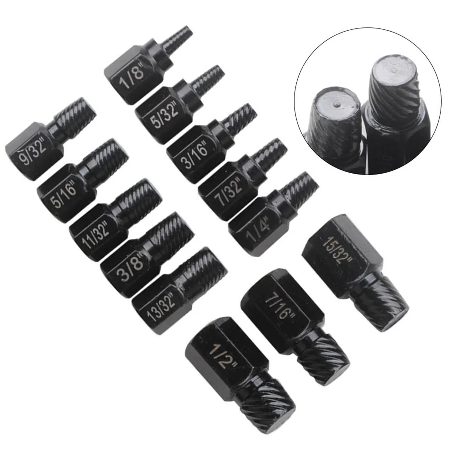 Kit d'extraction de vis 13 pièces en Acier allié pour vis endommagées, Jeu de forets métalliques faciles à Retirer, extracteur de vis Multi-cannelures