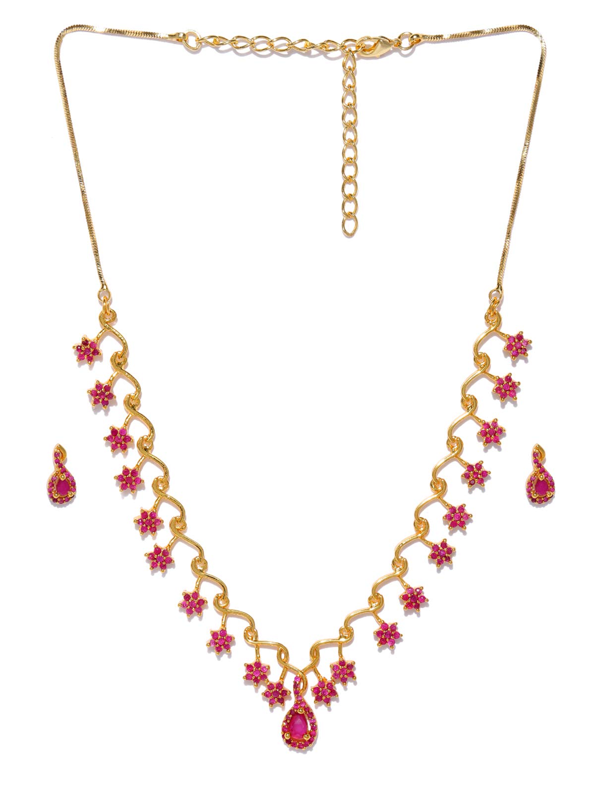 ZAVERI PEARLSJewellery Set For Women (Pink) (Zpfk8980)