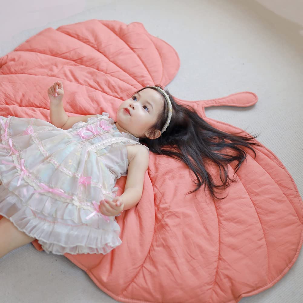 Surakey Tapis Epais Bebe Matelas de Sol Tapis Feuille Vert Tapis D'éveil pour Bébé Tapis Lavable en Coton Multifonction Tapis Enfants pour Ramper Et Jouer, Cadeau pour La Naissance Baby Shower
