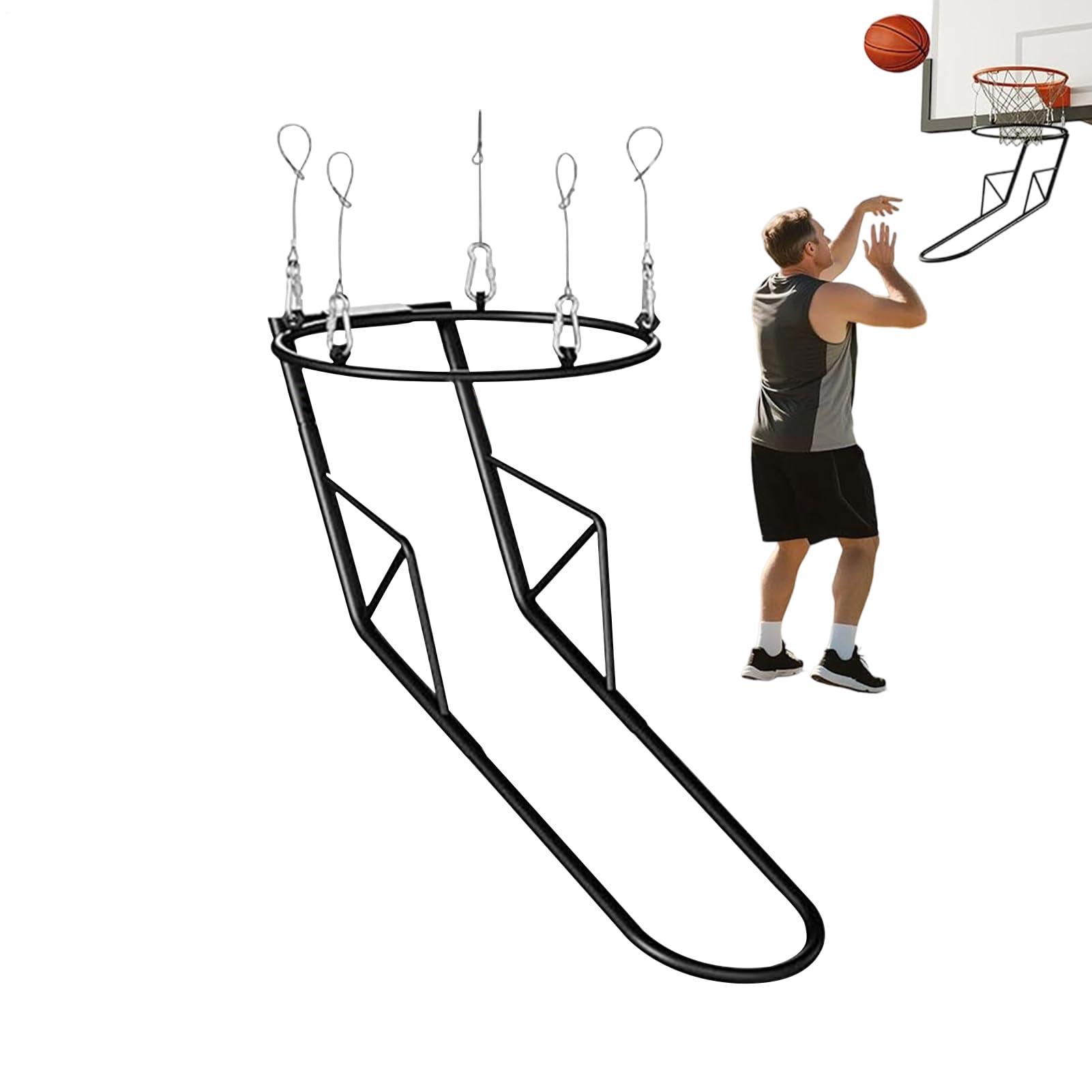 Basketball Rückprall Aufsatz Für Korb Metall Korb Zubehör | Basketball Rückprall Netz Für Spielfeld, Garten, Draußen, Tür, Training, Schule, Sporthalle, für Teenager und