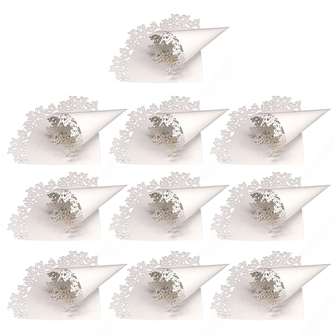 KGDUYC Confeti,20 Tubos de Flores de Papel de Encaje Blanco para Bodas, cumpleaños, bautizos, comuniones, nacimientos, graduaciones, Navidad