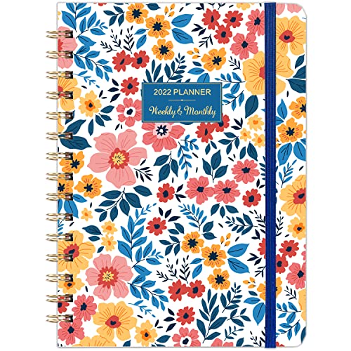2022 Planner â€“ Weekly ï¼† Monthly Planner 2022 from January to December, 6.4" x 8.5" Calendar Planner Organizer with Tabs, Flexible Hardcover, Strong Twin - Wire Binding, Elastic Closure, Back Pocket