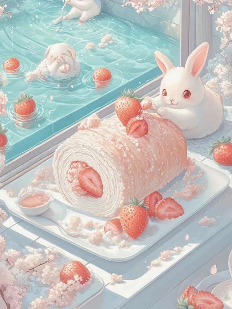 Weiniuniu 5D Diamond Art Painting Kits Bunny Bunny DIY Full Drill Diamond Arts and Crafts Painting Pictures for Adults Canvas Painting by Numbers 40x50 cm