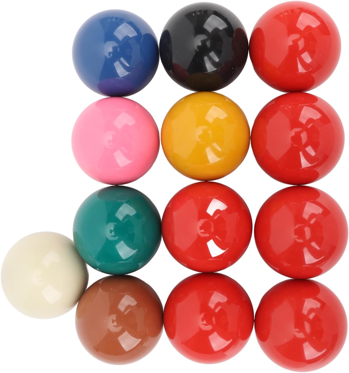 Keenso Snooker Billiard Ball Set, 13 Pcs 2.1 Inch Regulation Size Pool Table Balls Resin Billiard Balls Replacement for Home