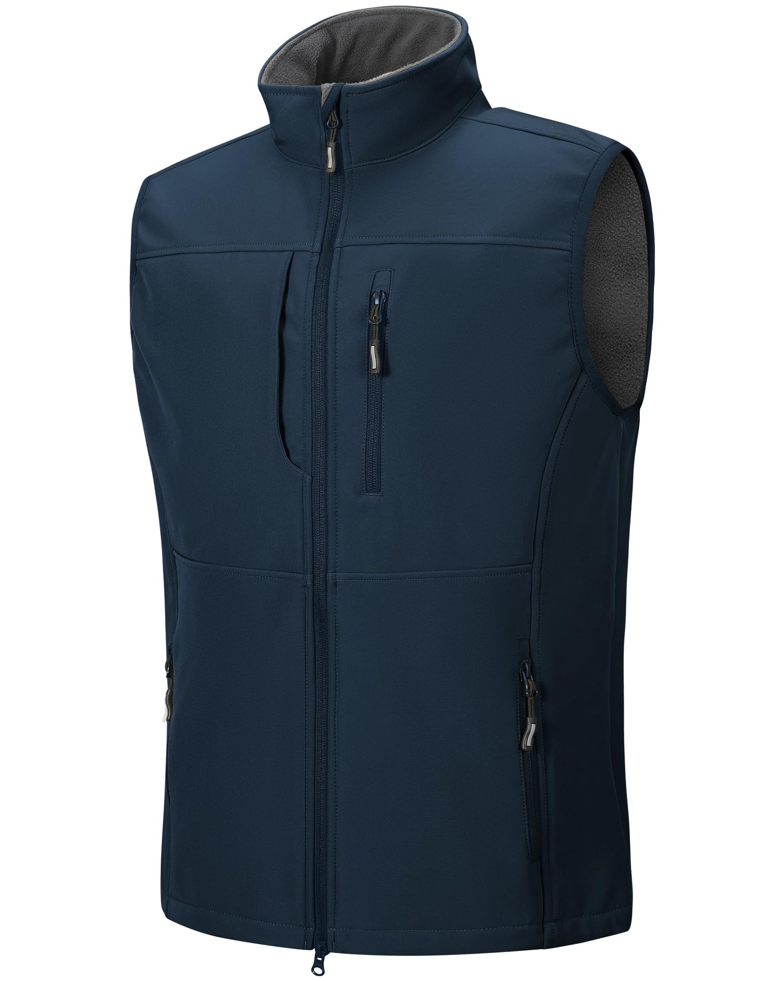 Outdoor Ventures Kamizelka softshellowa, męska, wodoszczelna, wiatroszczelna, bez rękawów, sportowa, wiele kieszeni, ciepła kamizelka golfowa, softshell dla mężczyzn