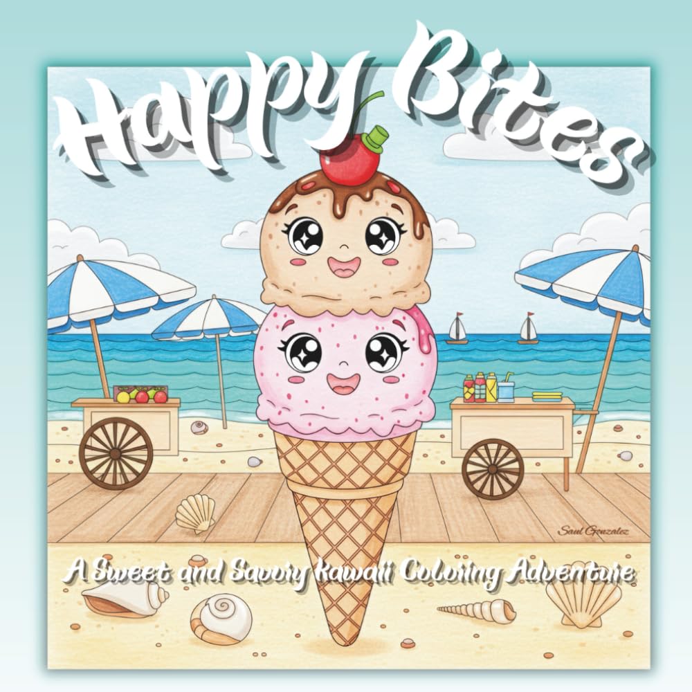 Happy Bites: A Sweet and Savory Kawaii Coloring Adventure