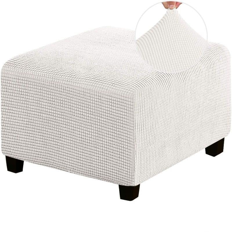 Stretch Ottoman Covers Round/Square Footstool Cover, Velvet Modern Removable Washable Large Stretch Pouffe Cover Anti-Slip Dustproof Foot Stool Slipcovers With Elastic Bottom Swivel chair cover(A3,80-