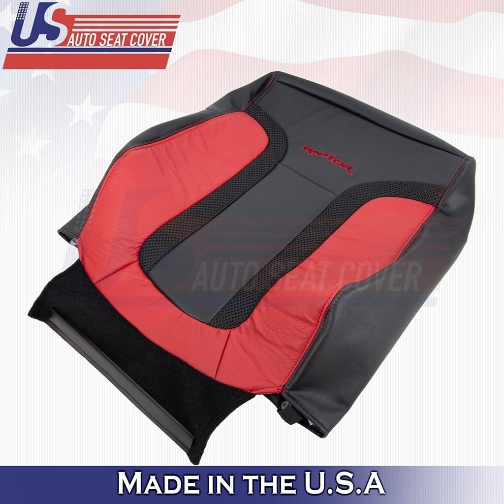 US Auto Seat Cover U.S.AutoSeatCover Passenger Tops & Bottoms Cover Black/Red Fits 2010 to 2014 Fits Ford F150 Raptor