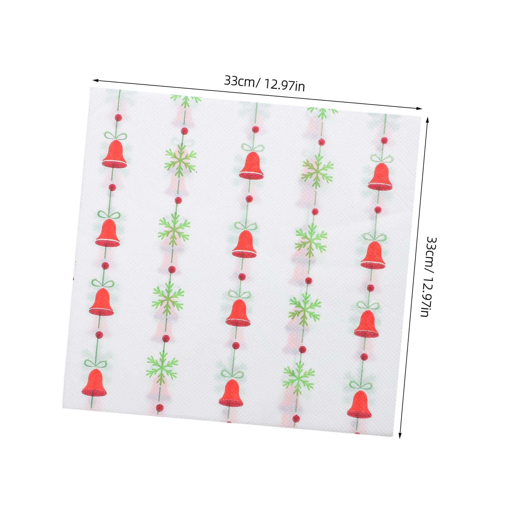 120 Servilletas Navideñas: Servilletas Navideñas Con Un Diseño Único De Campanas - Papel Absorbente Desechable Para Reuniones Navideñas