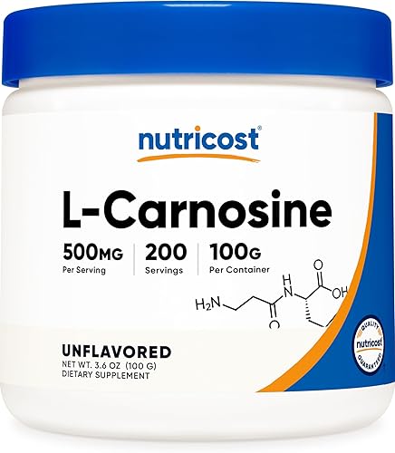 Nutricost L-Carnosina en polvo 3.53 oz (200 porciones) - Sin OMG