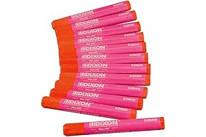 Dixon Ticonderoga Fluorescent Pink Lumber Marking Crayons 12-Pack