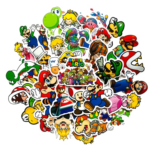 50Pcs Mario Stickers Accessories For Girls Kids Teens, Autohomily Waterproof For Phone Laptop Water Bottle Skateboard Luggage Car Bumper Diary Book Scrapbooks, Personalized Decorations Sticker (Mali) #TOP1