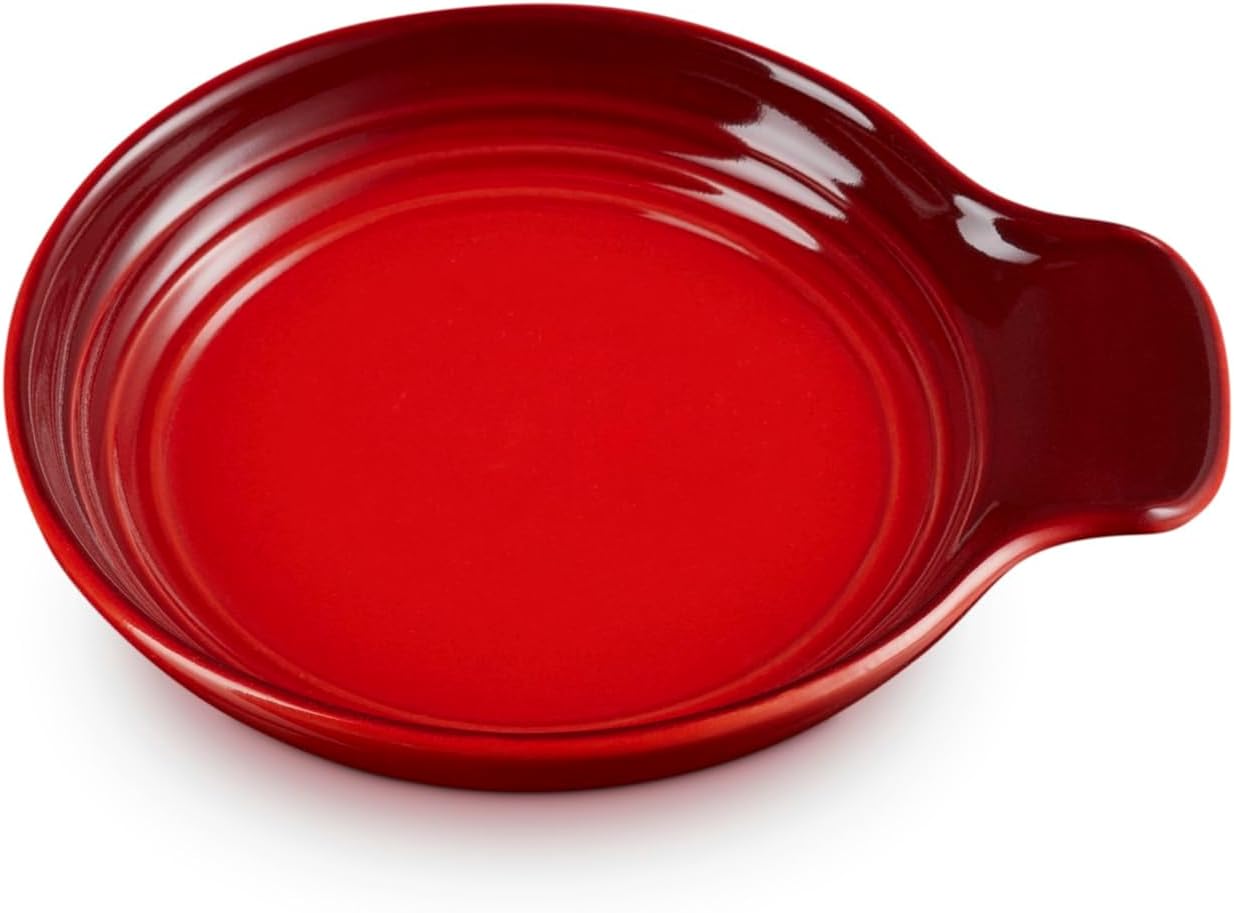 Signature Stoneware Spoon Rest, 6 Inches, Cerise