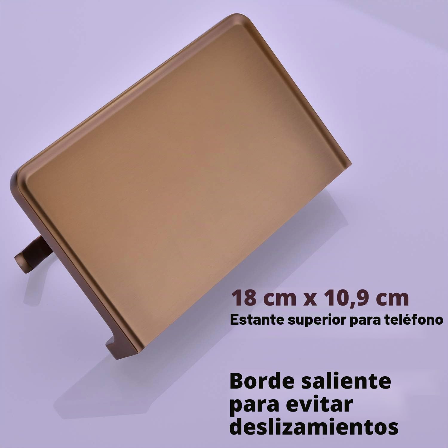 TRUSTMI Soporte de Papel higiénico con Estante para teléfono, Accesorios de baño de Bronce, dispensador de Rollo de pañuelos montado en la Pared, Oro Rosa Cepillado