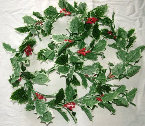 Festive Artificial Variegated Holly & Berry