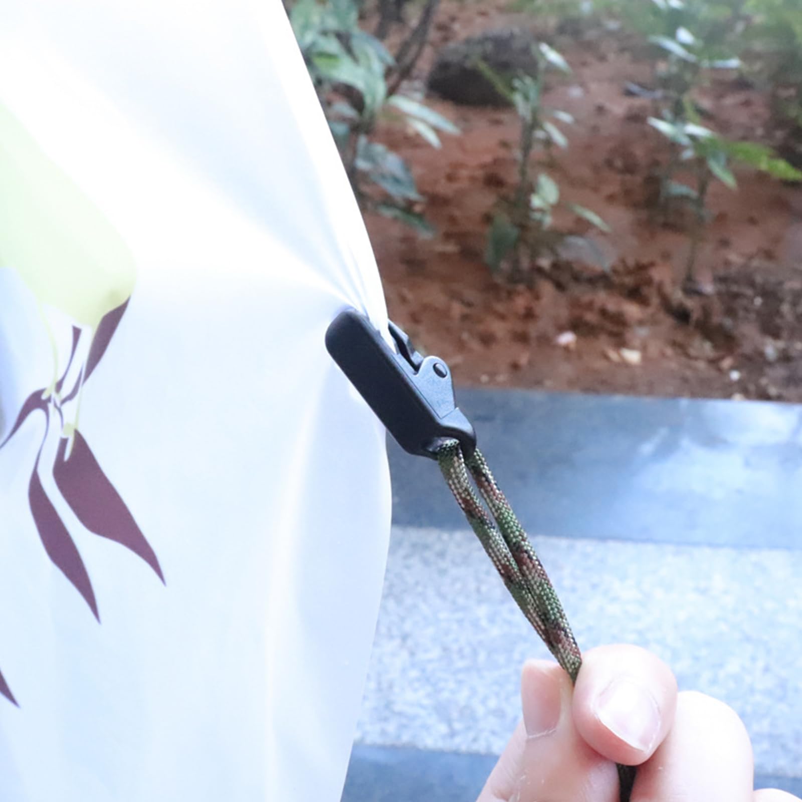 Juego de 20 clips para tienda de campaña, pinzas de cocodrilo negro, resistentes clips de lona para toldos y camping