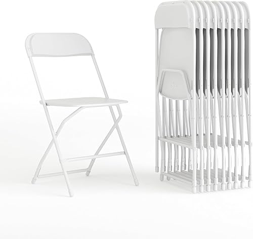 Flash Furniture Hercules Set of 10 Indoor/Outdoor Heavy-Duty Plastic Folding