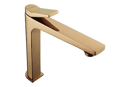 Hindware Italian Collection F410002RGD Edge Rose Gold Pillar Cock Tall | Made of Brass | Chrome Polish Finish | PVD Coating