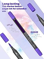 Vista 6 de Marcadores para libros para colorear para adultos: 60 colores de doble punta fina y pincel rotulador para colorear a base de agua para adultos B-60